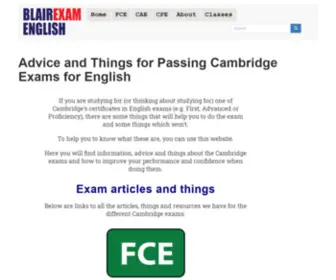 Blairexamenglish.com(Advice and Things for Passing Cambridge Exams for English) Screenshot