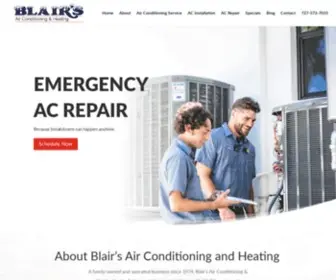 Blairsair.com(Blair's Air Conditioning & Heating) Screenshot