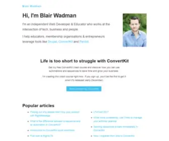 Blairwadman.com(Email Automation Made Simple Blair Wadman) Screenshot