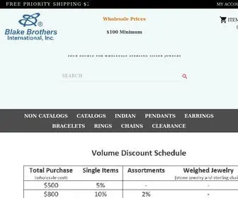 Blakebros.com(Wholesale Silver Jewelry) Screenshot