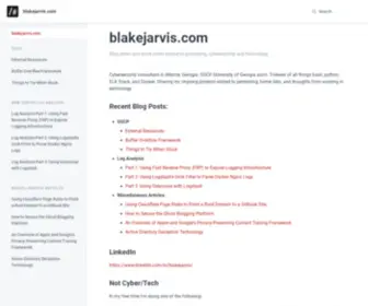 Blakejarvis.com(Blog posts and quick notes related to pentesting) Screenshot