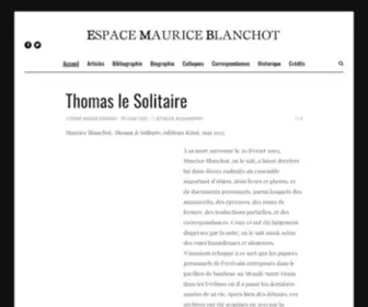 Blanchot.fr(Espace Maurice Blanchot) Screenshot