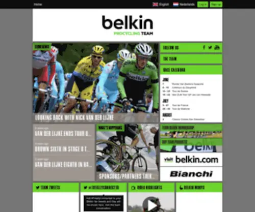 Blancoprocyclingteam.com(Belkin Pro Cycling Team) Screenshot
