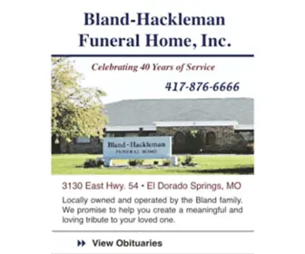 Blandhackleman.com(Bland-Hackleman Funeral Home) Screenshot