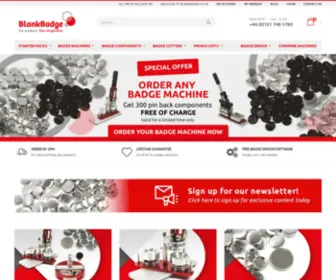 Blankbadge.co.uk(Button Pin Badge Machines & Badge Components) Screenshot