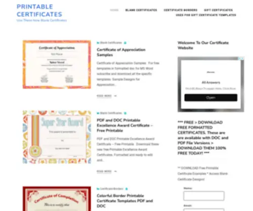 Blankcertificates.net(Blank Certificate Templates) Screenshot