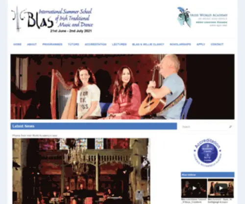 Blas.ie(International Summer School of Irish Traditional Music and Dance) Screenshot