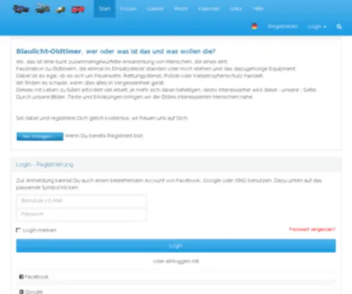 Blaulicht-Oldtimer.de(Blaulicht Oldtimer) Screenshot