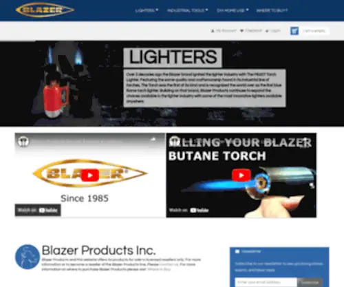 Blazerproducts.com(Blazer Products Industrial Tools & Cigar Lighters) Screenshot
