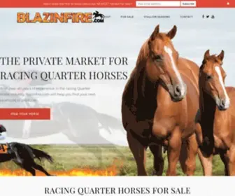 Blazinfire.com(Private Market for Racing Quarter Horses) Screenshot