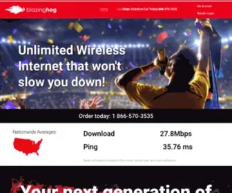 Blazinghog.com(Rural Wireless Internet) Screenshot