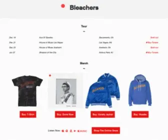 Bleachersmusic.com(Bleachers) Screenshot