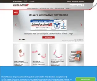 Blend-A-Dent.de(Haftmittel und Hilfsmittel für Zahnprothesen) Screenshot