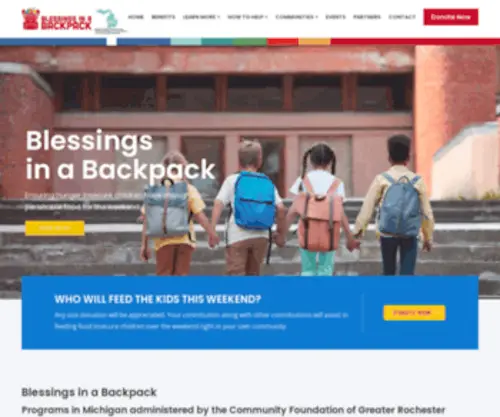 Blessingsinabackpackmi.org(Feeding the Future of America) Screenshot