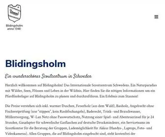 Blidingsholmscouting.com(Das Internationale Scout Centrum Schwedens) Screenshot