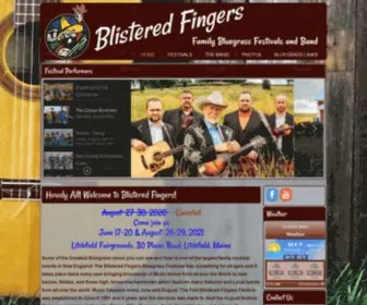 Blisteredfingers.com(Blistered Fingers Family Bluegrass Festivals and Band) Screenshot