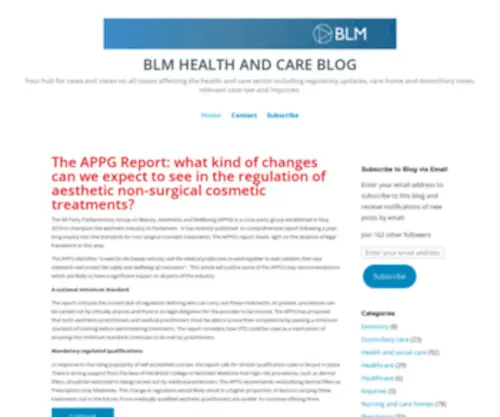 BLmhealthandcareblog.com(Your hub for news and views on all issues affecting the health and care sector including regulatory updates) Screenshot