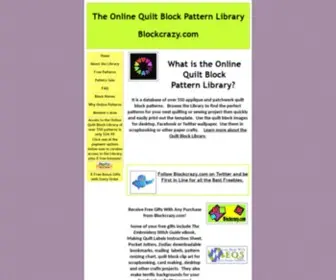 Blockcrazy.com(The Online Quilt Block Pattern Library) Screenshot