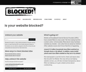 Blocked.org.uk(Report incorrectly blocked sites on uk isp and mobile networks) Screenshot