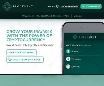 Blockmint.com(Grow Your IRA/401k with the Power of Cryptocurrency) Screenshot