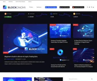 Blockonomi.com(Cryptocurrency News & Your Guide to the Blockchain Economy) Screenshot