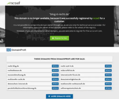 Blog-IT-Recht.de(This domain has been registered for a customer by nicsell) Screenshot