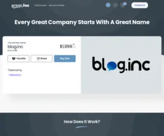 Blog.inc(Every great company starts with a great name) Screenshot