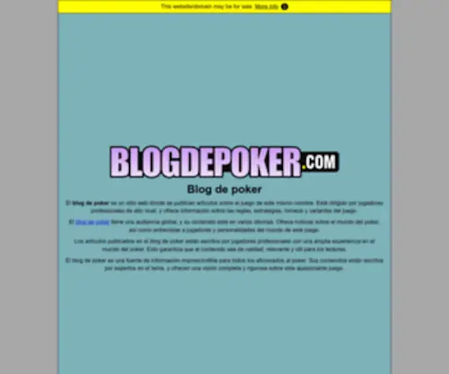 Blogdepoker.com Screenshot