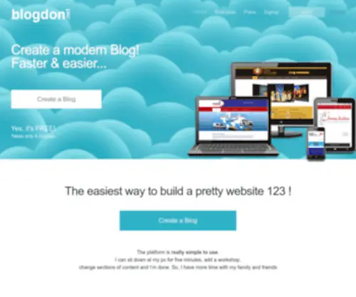 Blogdon.net(Create a Free Website or Blog) Screenshot