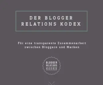 Bloggerrelationskodex.de(Blogger Relations Kodex) Screenshot