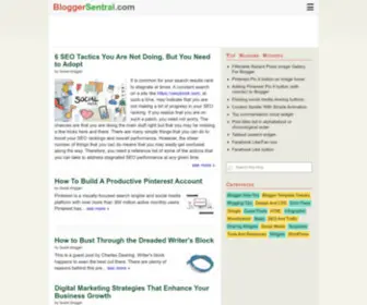 Bloggersentral.com(Blogger Sentral) Screenshot