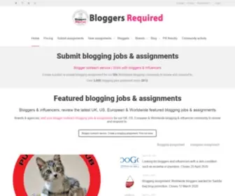 Bloggersrequired.com(Create blogging assignments to help connect brands & businesses with bloggers for blogger outreach) Screenshot