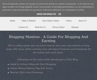 Bloggingmantras.com(Blogging Mantras) Screenshot