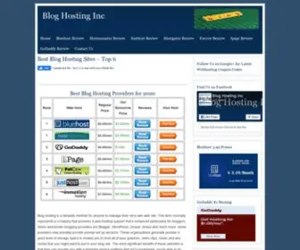 Bloghostinginc.com(Best Blog Hosting Sites) Screenshot