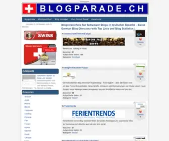 Blogparade.ch(Blogverzeichnis für Schweizer Blogs in deutscher Sprache) Screenshot