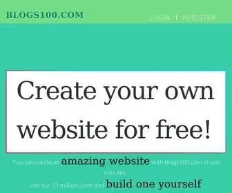 Blogs100.com(Free website builder) Screenshot