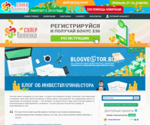 BlogVestor.ru(Инвестиции в Интернете) Screenshot