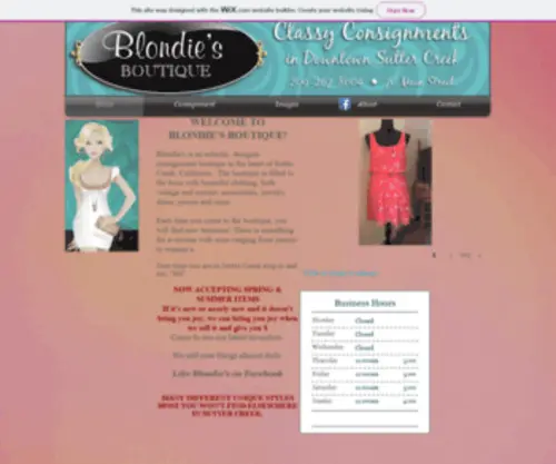 Blondiesboutiquesuttercreek.com(Blondie's Boutique) Screenshot