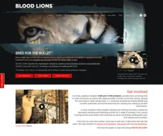 Bloodlions.org(A Call to Stop Canned Hunting) Screenshot