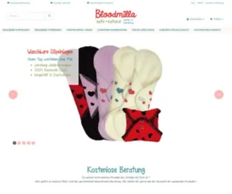 Bloodmilla.de(Bloodmilla Stoffbinden und Slipeinlagen "made in Germany") Screenshot