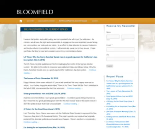 Bloomfieldforcongress.com(Bill Bloomfield on Current Issues) Screenshot