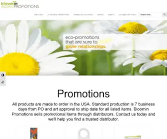 Bloominpromotions.com(Seed Paper Promotions) Screenshot