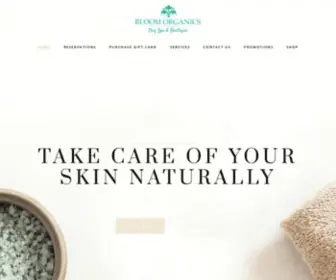 Bloomorganics.com(Bloom Organics Day Spa &amp; Boutique) Screenshot