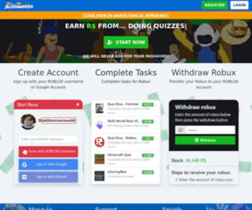 Bloxawards.com(Earn Robux by doing simple tasks) Screenshot