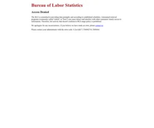 BLS.gov(The Bureau of Labor Statistics) Screenshot