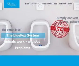 Blue-FOX.com.au(Waterless urinal with biological urine stone removal) Screenshot