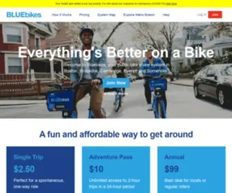 Bluebikes.com(Metro-Boston's Bikeshare Program) Screenshot