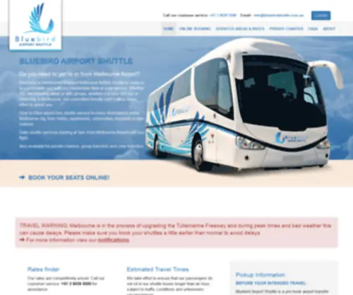 Bluebirdshuttle.com.au(Bluebird Airport Shuttle) Screenshot