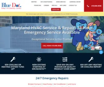 Bluedotmd.com(HVAC Heating & Air Conditioning Services Maryland) Screenshot