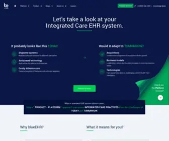 Blueehr.com(Learn how blueEHR's Integrated Care EHR system) Screenshot